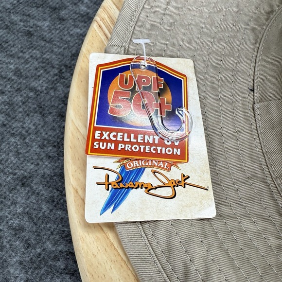 PANAMA JACK Bucket Hat Mens Large Khaki Cotton UPF 50 Sun Protection Boonie - Picture 2 of 4